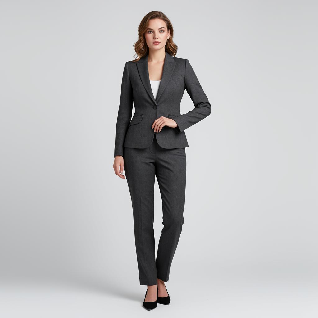 Charcoal Tailored Pant Suit